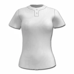 AthElite Girls Ace Short Sleeve Baseball 2-Button Jersey
