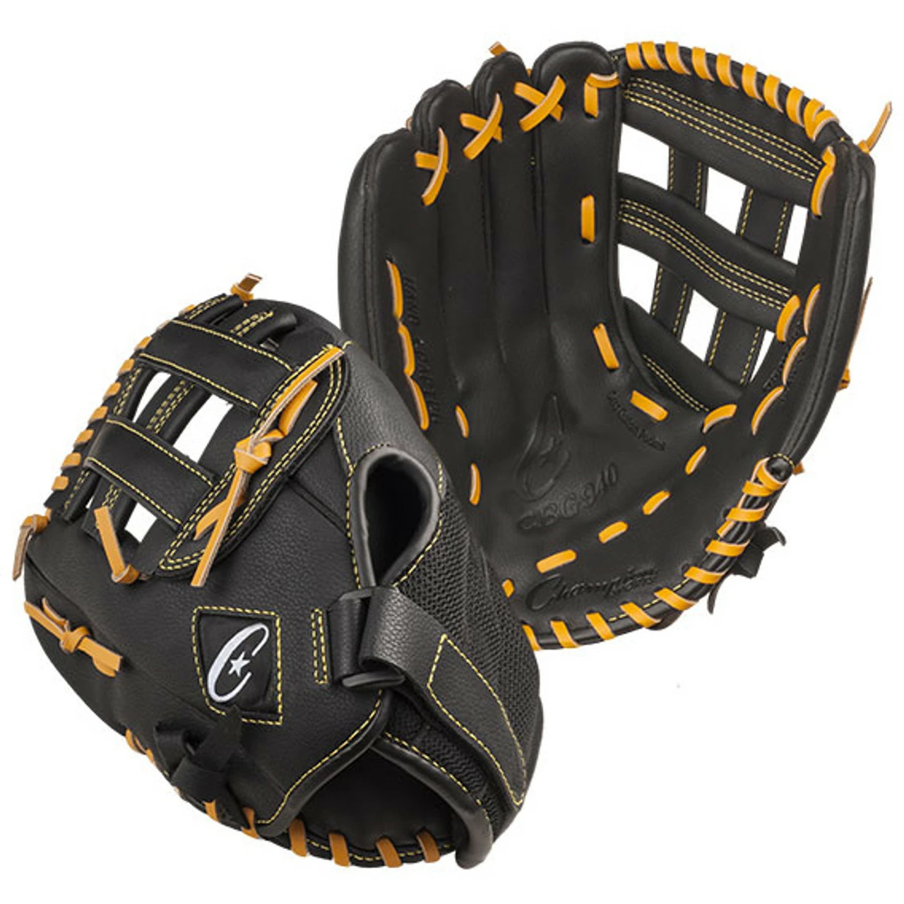 Champion Sports 12" Baseball P.E. Glove, Nylon Back/Leather Front, Right Hand 1 Champion Sports 12" Baseball P.E. Glove, Nylon Back/Leather Front, Right Hand