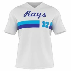 AthElite Mens Dinger Short Sleeve Baseball V-Neck Jersey