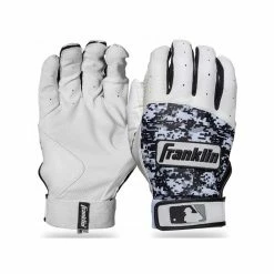 Franklin Baseball Digitek Batting Gloves-White-Youth